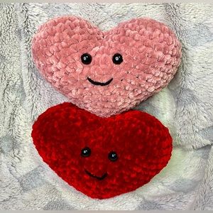 Soft velvety plush hearts